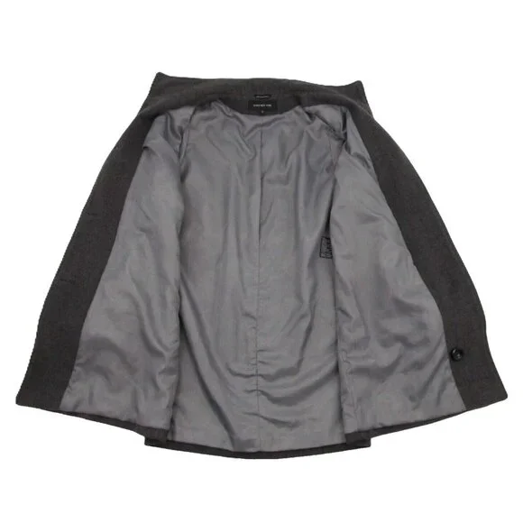 Vintage Jones New York Overcoat Womens Sz 12 Charcoal Gray Wool Lined Button Up - Picture 3 of 16